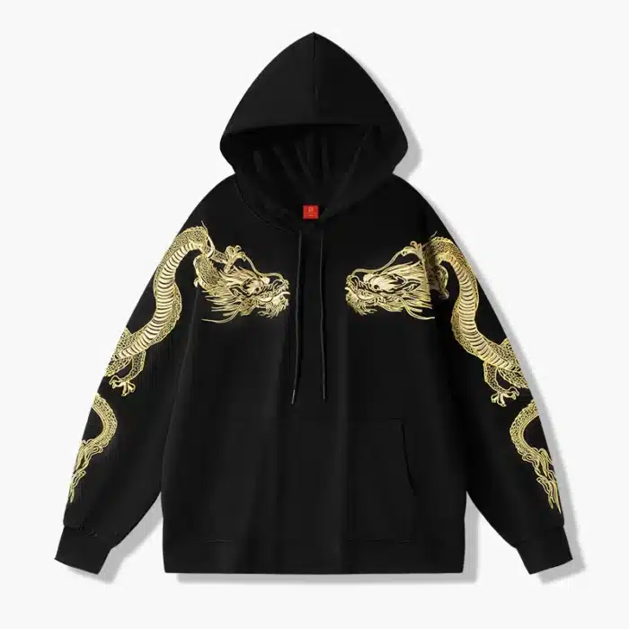 Custom Chinese Gold Long Pattern Hoodie