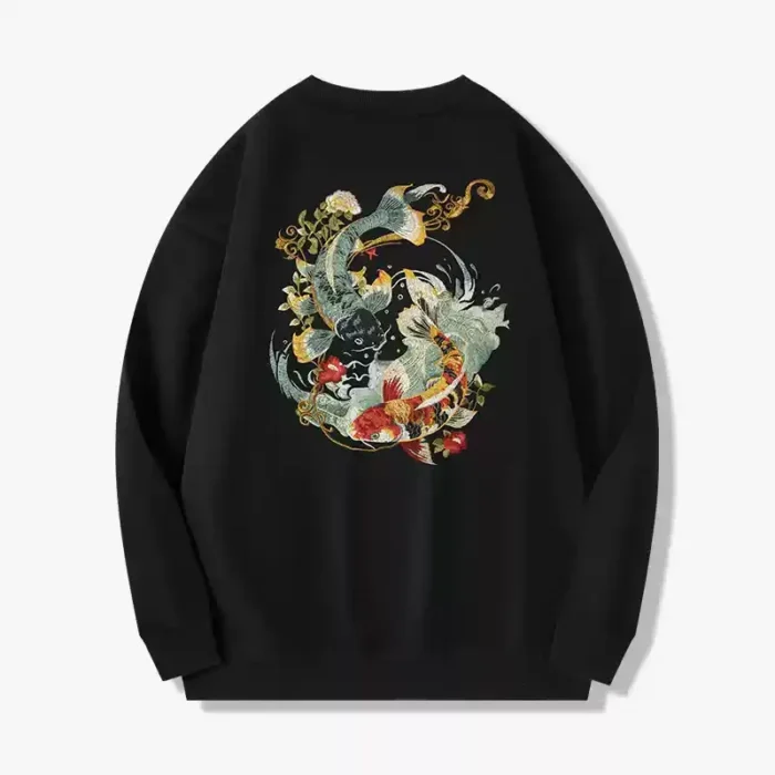 Custom Chinese Koi Fish Pattern Sweatshirt - Image 4