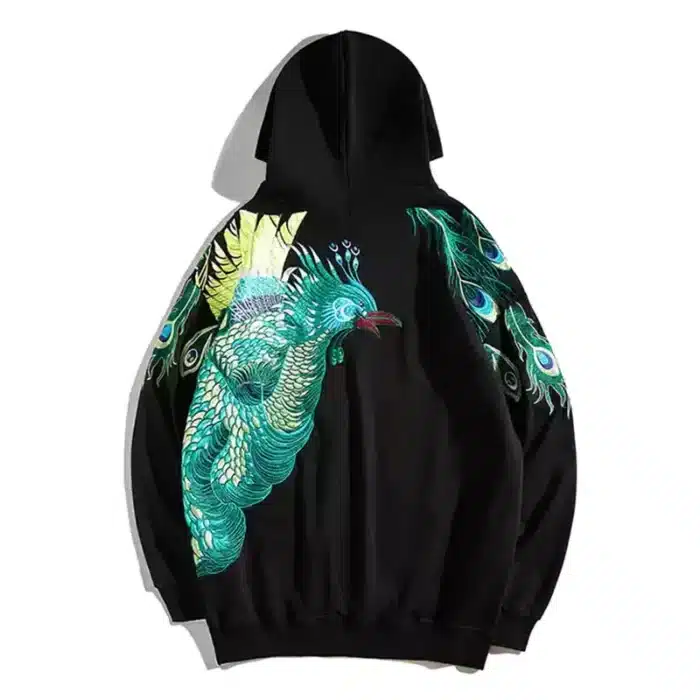 Custom Chinese Peacock Pattern Hoodie