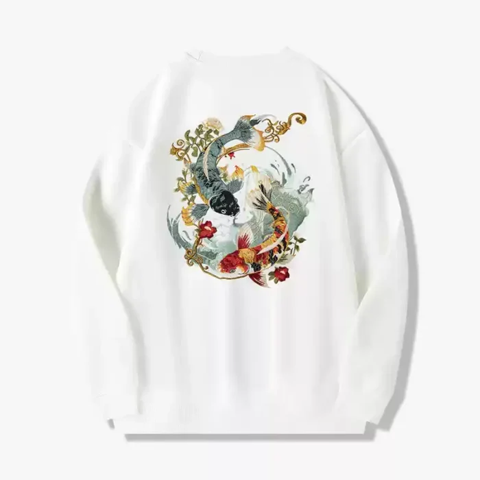 Custom Chinese Koi Fish Pattern Sweatshirt - Image 3