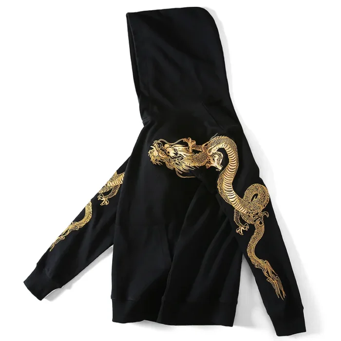 Custom Chinese Gold Long Pattern Hoodie - Image 2