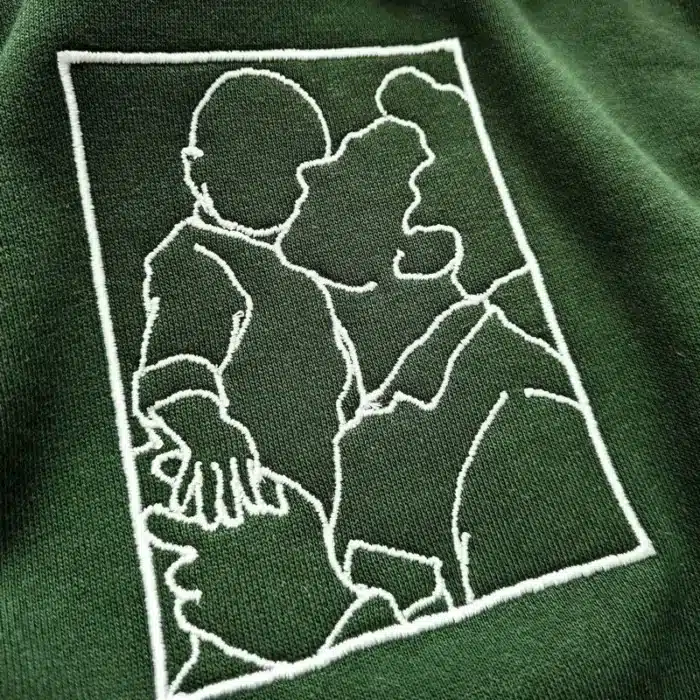 Custom Portrait Outline Pattern Hoodie - Image 2