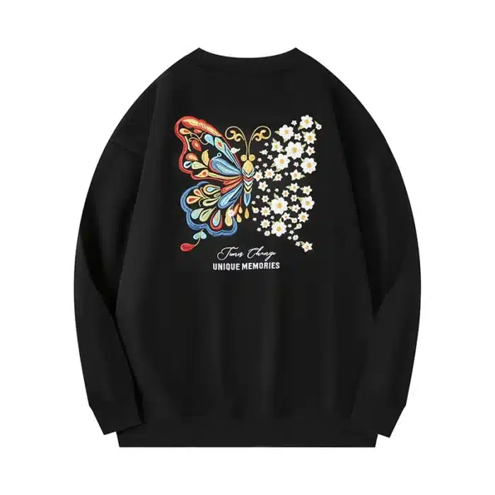 Custom Chinese Butterfly Pattern Sweatshirt