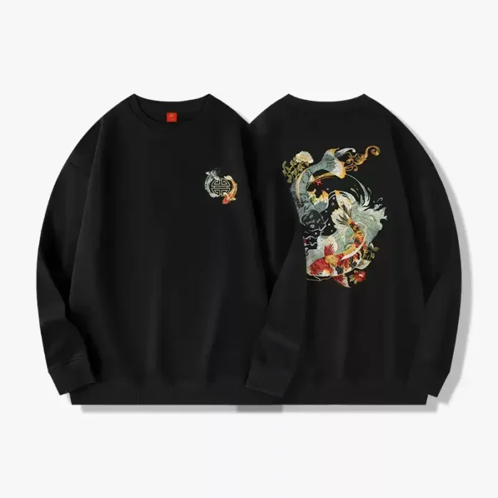 Custom Chinese Koi Fish Pattern Sweatshirt - Image 2