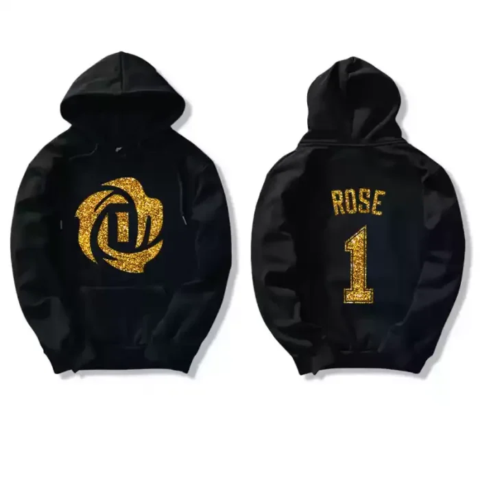 Custom Hot Stamping Yellow Gold Printing Hoodie - Image 2