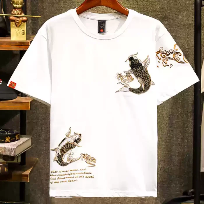 Custom Full Color Carp Pattern T-shirt - Image 3