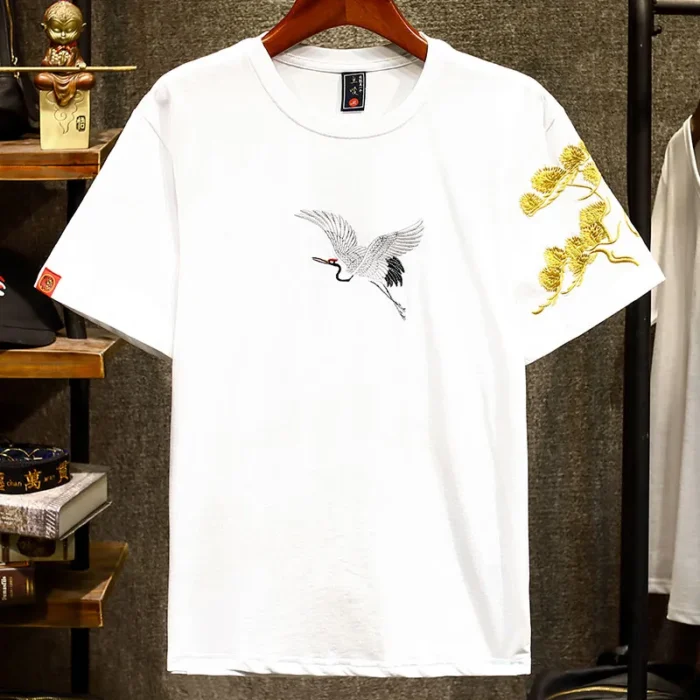 Custom Full Color Crane Pattern T-shirt - Image 3