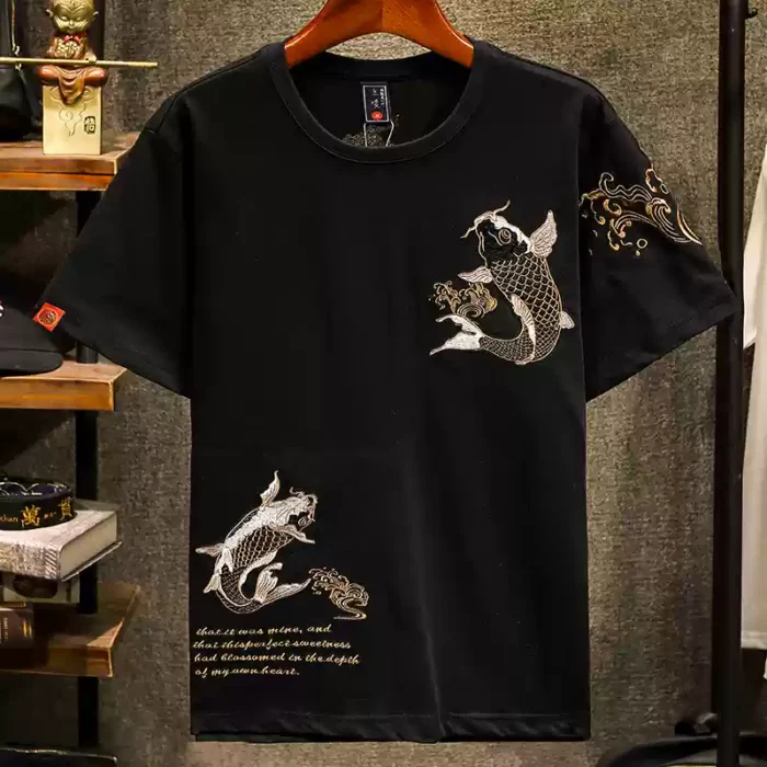 Custom Full Color Carp Pattern T-shirt