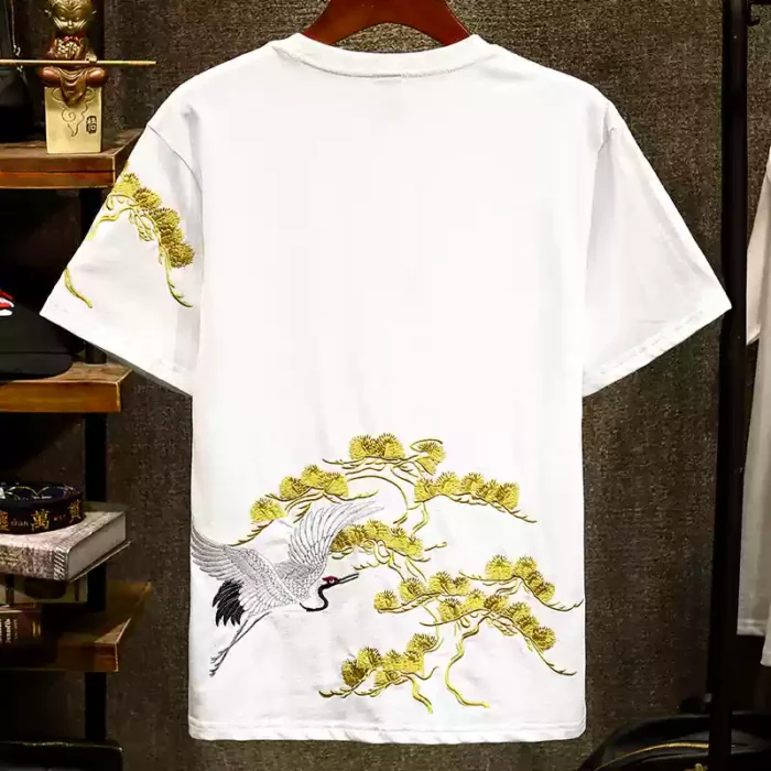 Custom Full Color Crane Pattern T-shirt - Image 4