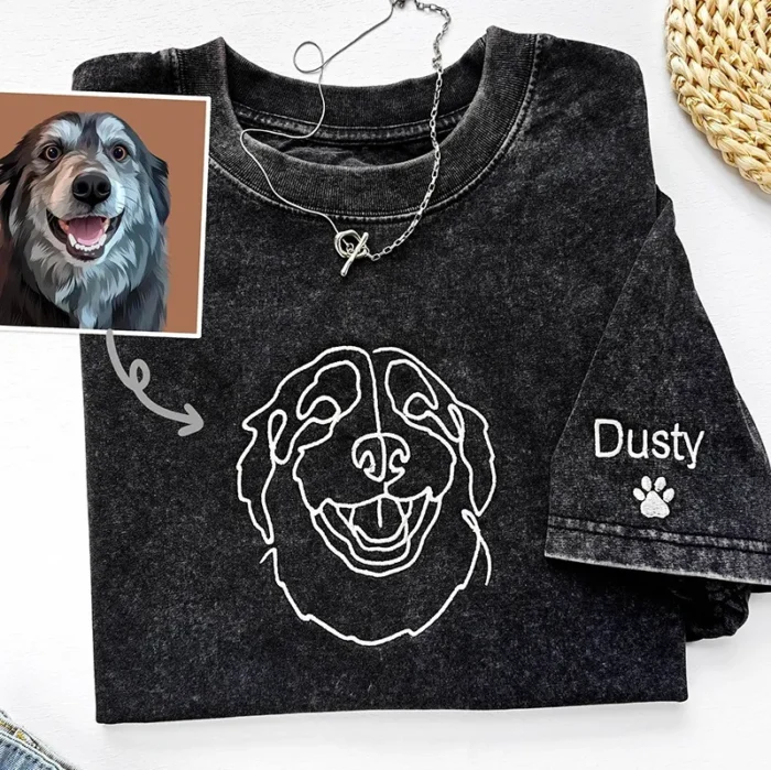 Custom One Line Pet Pattern T-shirt