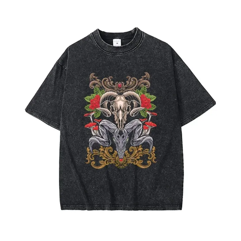 Custom Digital Direct Printing Batik Distressed T-shirt